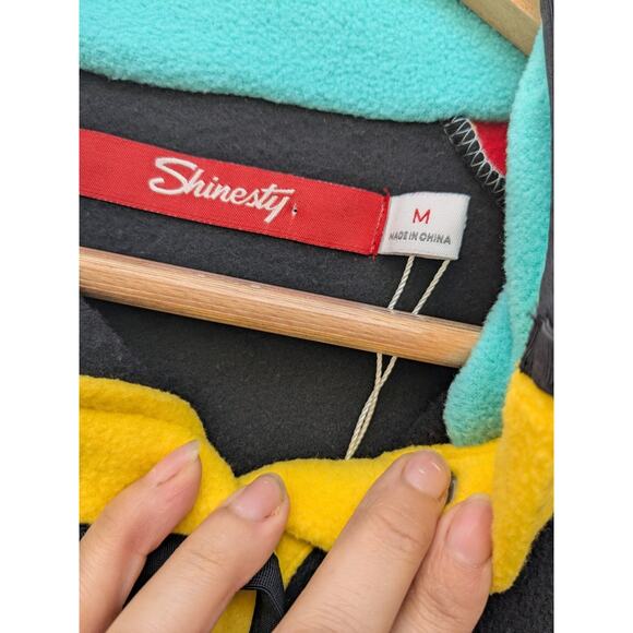 Shinesty Pullover Sweat Shirt Retro Color Block Unisex Stay Weird Shine On Sz M - Picture 4 of 10